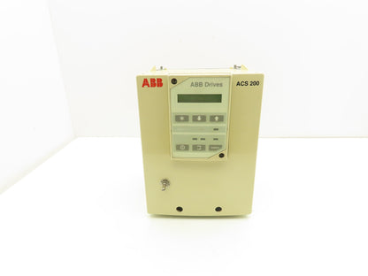 ABB ACS201-1P6-3-00-10 ACS 200 AC VFD Drive 1HP 480V 3PH Broken Cover