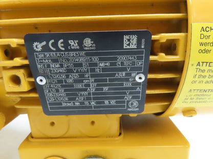 Nord SK 63L/4 Brake Gearmotor .25Hp 230/460V 3PH 159:1 Reducer 10rpm SK13VL-63L