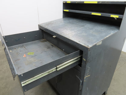 Strong Hold Extreme Duty 12 GA Shop Desk 1 Drawer Riser Shelf 36x28x54"
