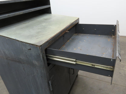Strong Hold Extreme Duty 12 GA Shop Desk 1 Drawer Riser Shelf 36x28x54"