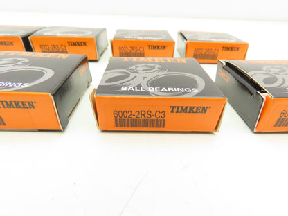 Timken 6002-2RS-C3 Deep Groove Ball Bearing 15mm ID 32mm OD Lot of 10