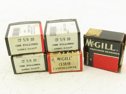 McGill CF 5/8 SB Flat Cam Follower 5/8" Roller Dia 1/4" Stud Dia Lot of 5