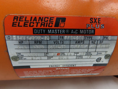 Reliance/Dodge APG 140DM3A Gearmotor 282rpm 6.2:1 Reducer 2Hp 230/460V 3PH 145TC