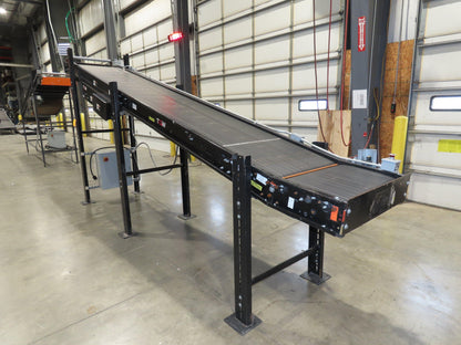 TGW CRUZ Incline Slider Bed 28" Belt Conveyor Variable Speed Drive 460V 17' 8"L