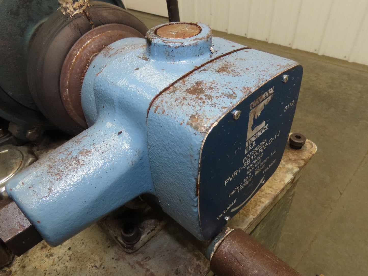 Continental PVR1-8B10-RM Hydraulic Power Unit 20 Gal 9 GPM 1000 PSI 3Hp 460V