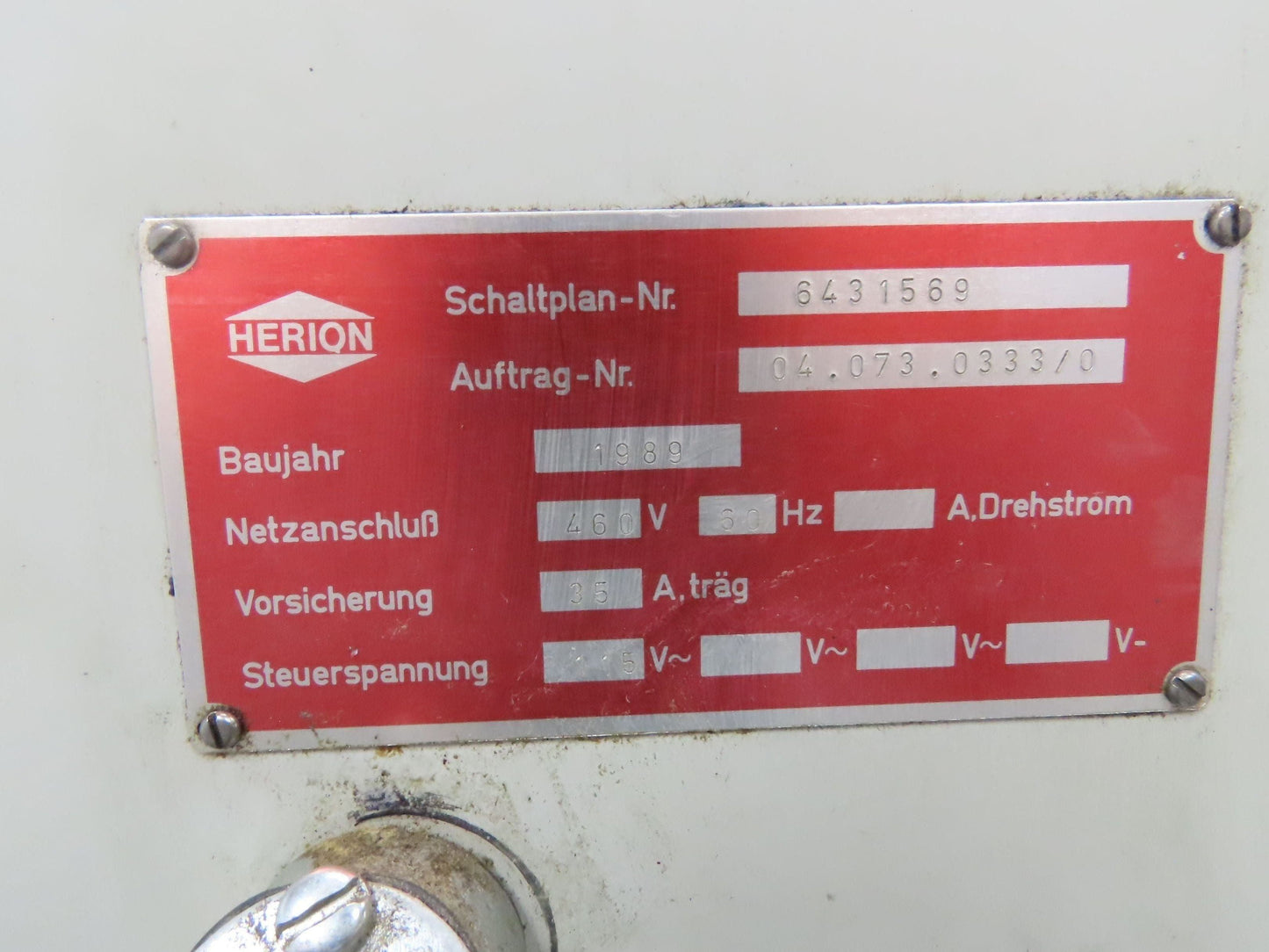 Herion Hydraulic Power Unit 10Hp 120 Gal 4500 PSI Denison Pump PV6-2R1C-C02