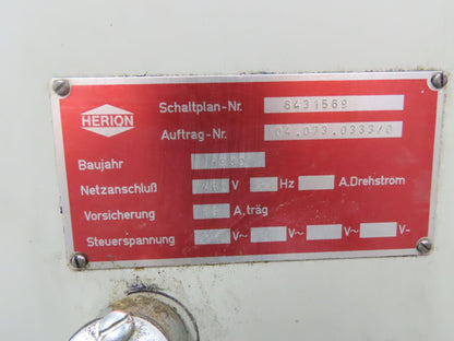 Herion Hydraulic Power Unit 10Hp 120 Gal 4500 PSI Denison Pump PV6-2R1C-C02