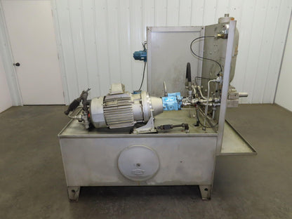 Herion Hydraulic Power Unit 10Hp 120 Gal 4500 PSI Denison Pump PV6-2R1C-C02