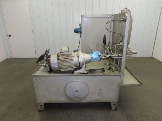 Herion Hydraulic Power Unit 10Hp 120 Gal 4500 PSI Denison Pump PV6-2R1C-C02