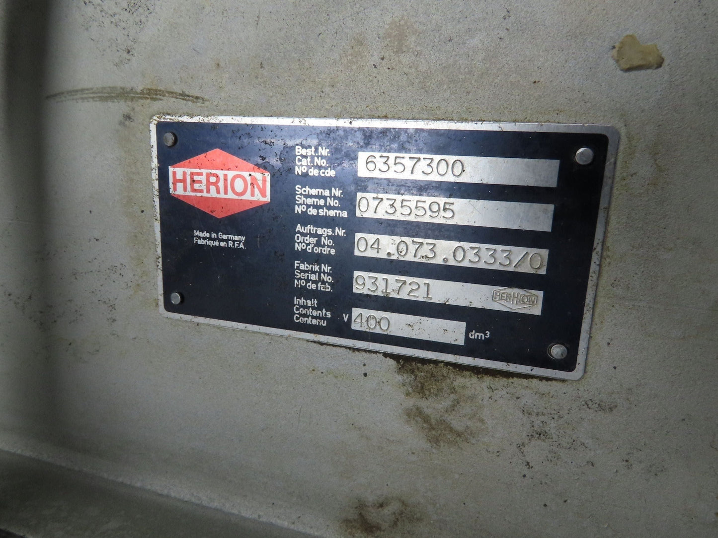 Herion Hydraulic Power Unit 10Hp 120 Gal 4500 PSI Denison Pump PV6-2R1B-C02