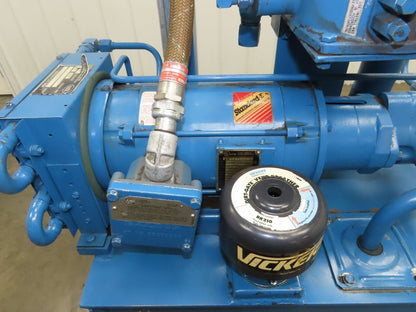 Vickers PVQ10 Hydraulic Power Unit 30 Gal 5 GPM 3000 PSI 2Hp 460V w/Oil Cooler