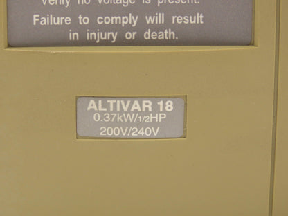 Square D Telemecanique ATV18U09M2 ALTIVAR 18 Variable AC Drive VFD .5Hp 240V 1PH