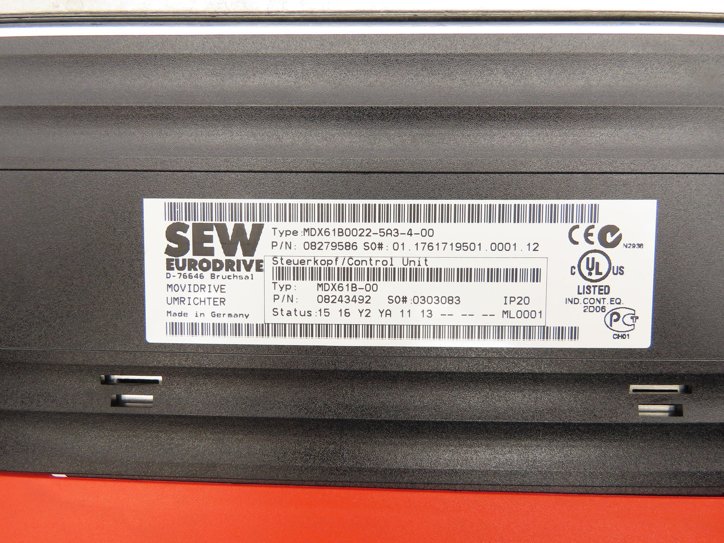 Sew Eurodrive MDX61B0022-5A3-4-00 Movidrive VFD Inverter Drive 3HP 2.2kW 3PH