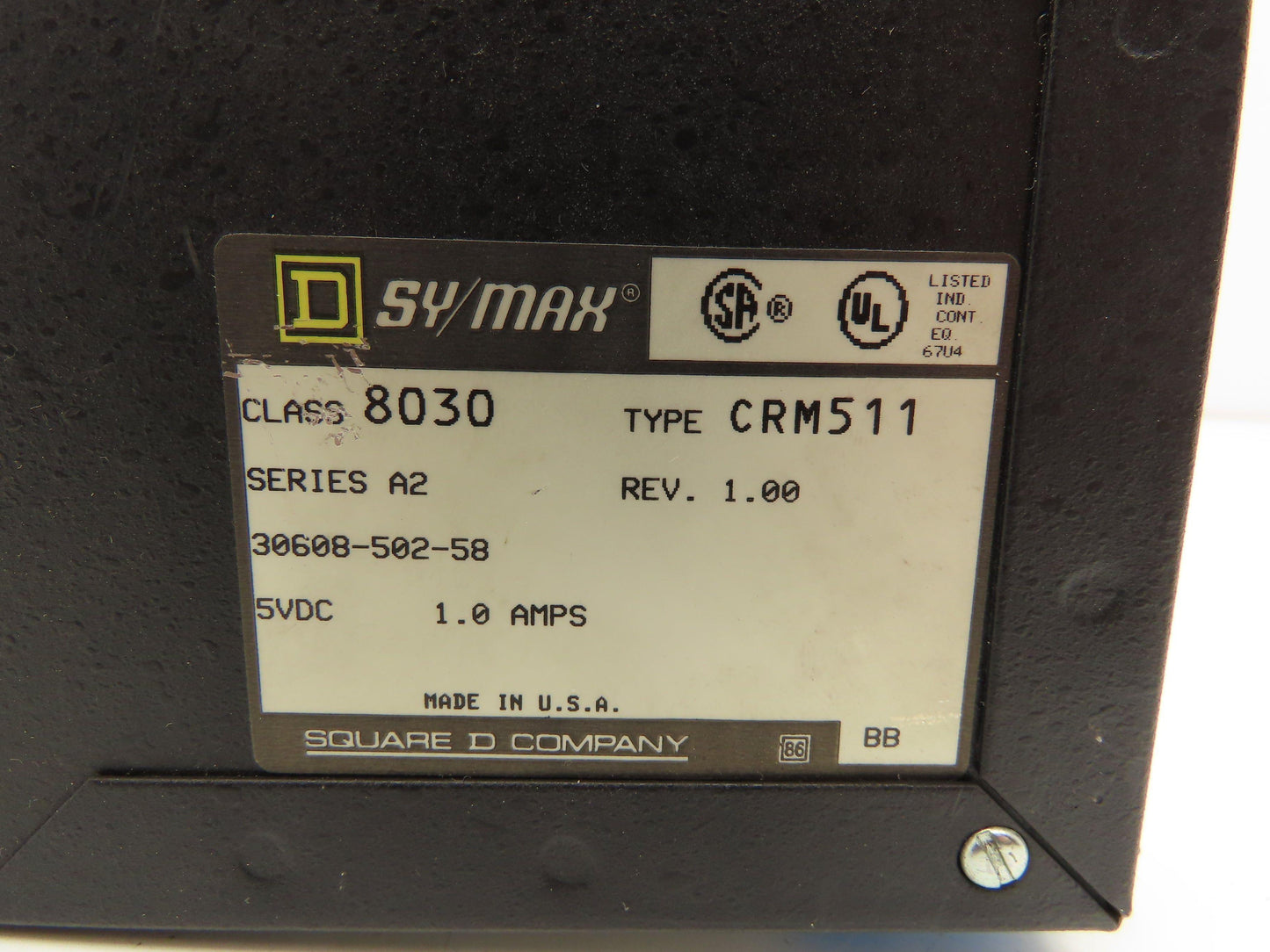 Square D 8030-CRM511 Sy/Max Network Interface Module Series A2 Rev 1.00 5VDC 1A