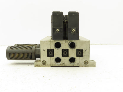 SMC VFR3300 Pneumatic Solenoid Valve Assembly Manifold 2 Double 24VDC