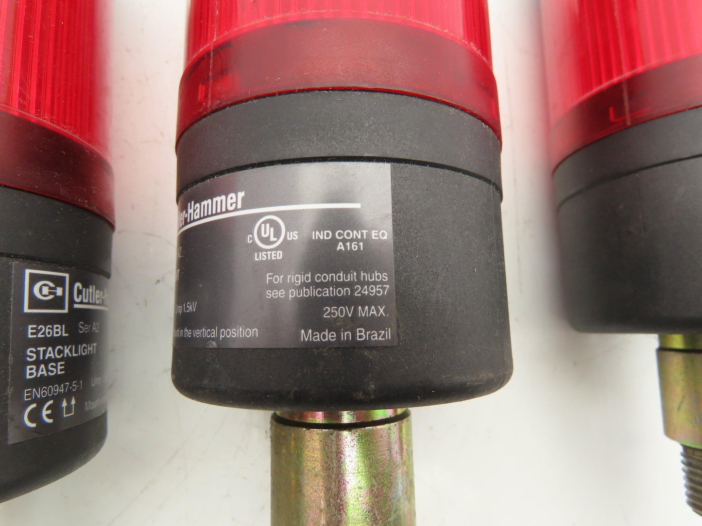 Cutler-Hammer E26BL Stack Light Base Red E26 Ser A2 Bulb Lot of 5