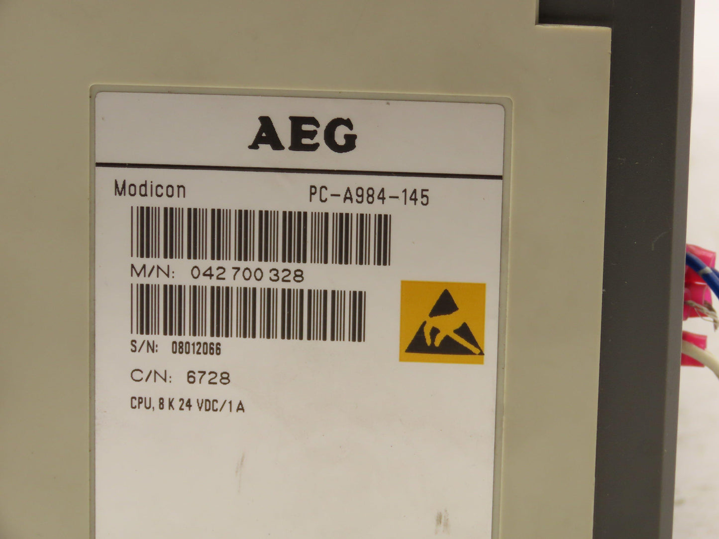 AEG/Modicon PC-A984-145 PLC CPU Processor Module 24VDC 14 Card Rack
