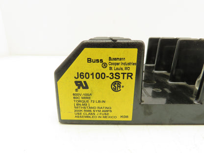 Bussmann J60100-3STR Fuse Holder Block 600V 100A 3 Pole Lot of 3