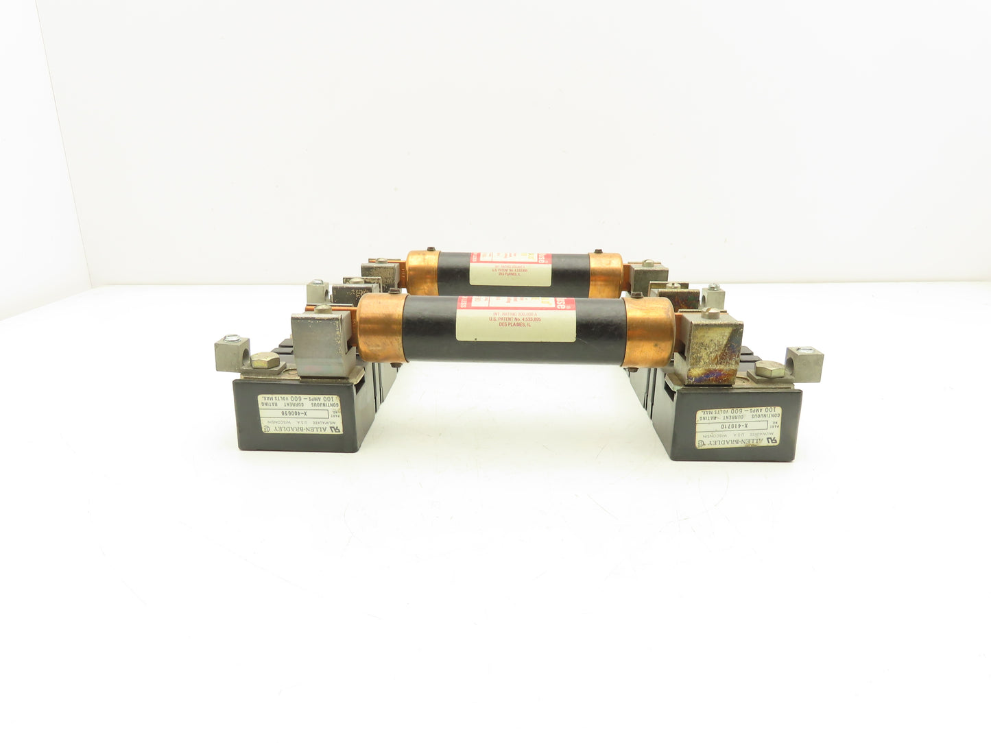 Allen Bradley X-410710 / X-400656 Fuse Block 3 Pole 100A 600V FLSR 80 Fuses