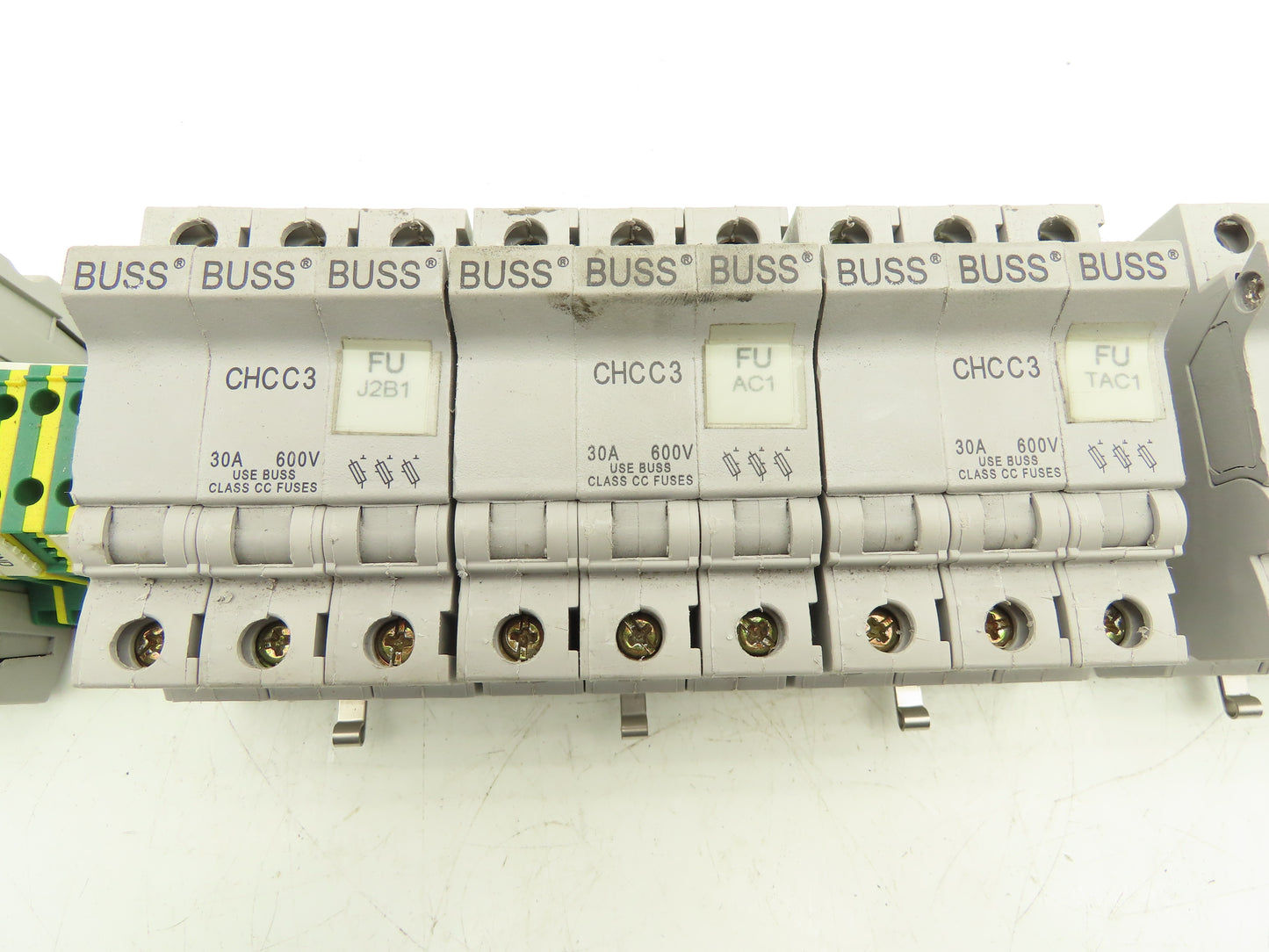 Bussmann CHCC3 Fuse Holder DIN Rail 3 Pole 30A 600V Lot of 12