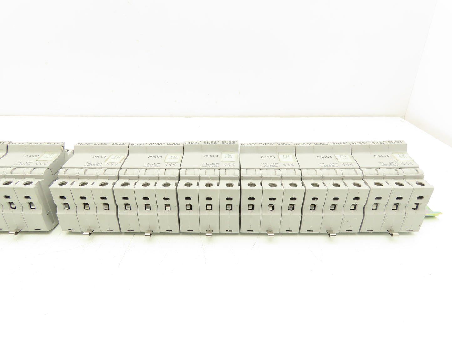 Bussmann CHCC3 Fuse Holder DIN Rail 3 Pole 30A 600V Lot of 12