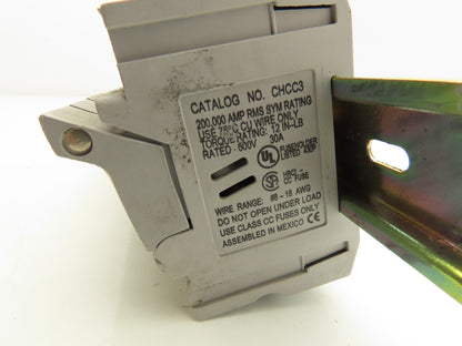 Bussmann CHCC3 Fuse Holder DIN Rail 3 Pole 30A 600V Lot of 12