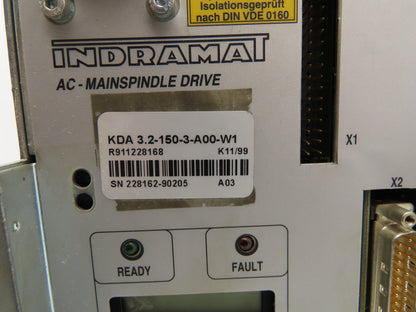 Indramat KDA 3.2-150-3-A00-W1 AC Main Servo Spindle Drive 150A 300V