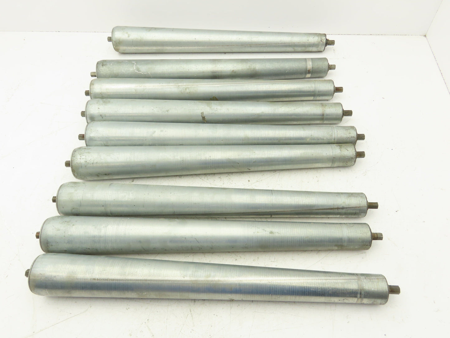 Curve Conveyor Tapered Roller 21"BF Galvanized Steel 7/16" Hex Axle  Lot of 9