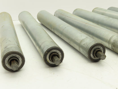 Curve Conveyor Tapered Roller 21"BF Galvanized Steel 7/16" Hex Axle  Lot of 9