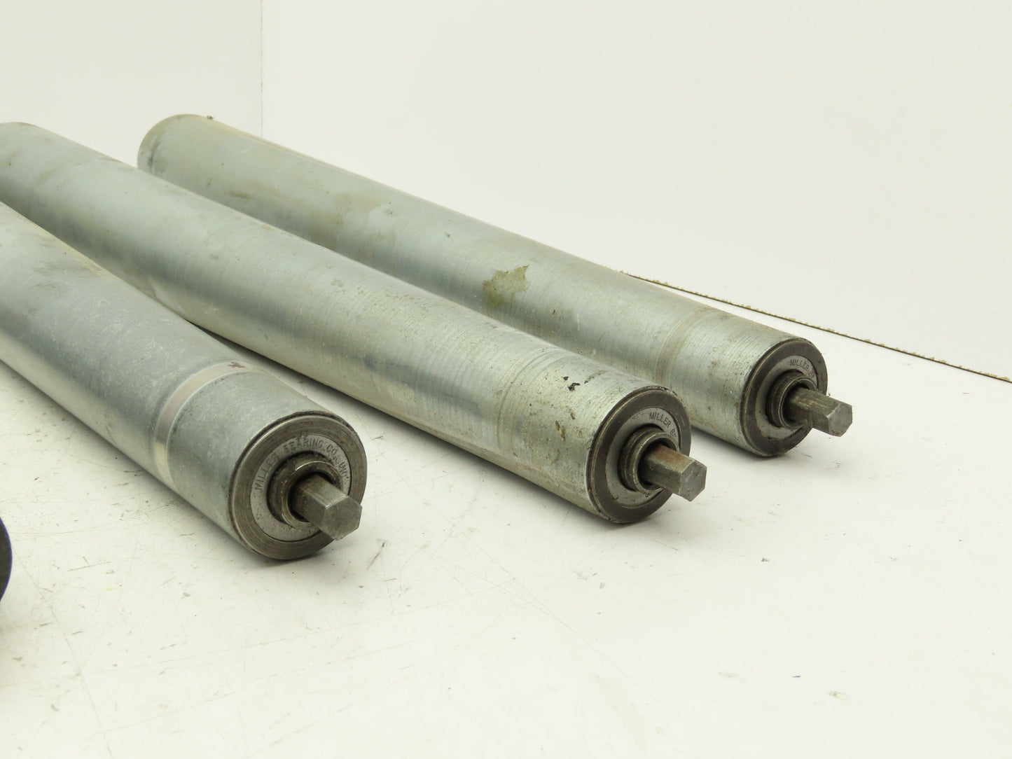 Curve Conveyor Tapered Roller 21"BF Galvanized Steel 7/16" Hex Axle  Lot of 9