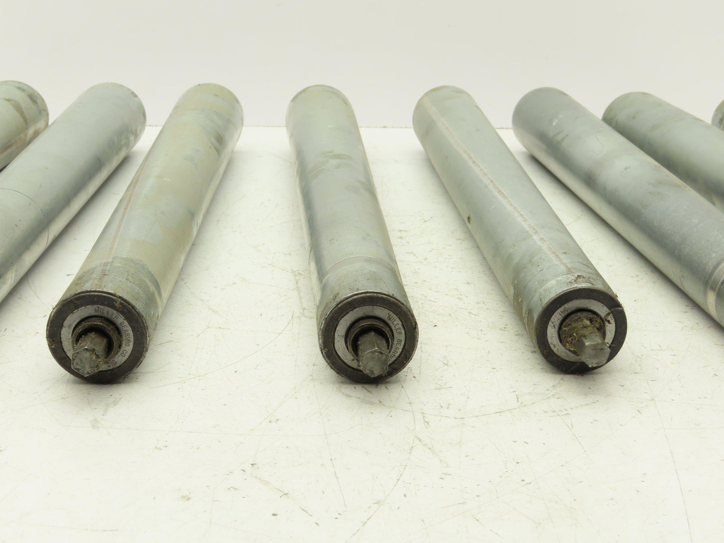 Curve Conveyor Tapered Roller 21"BF Galvanized Steel 7/16" Hex Axle  Lot of 9