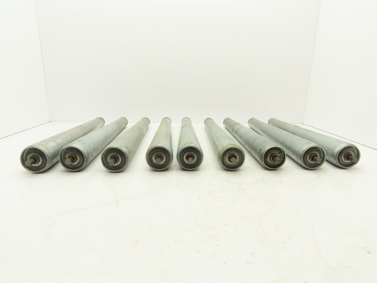 Curve Conveyor Tapered Roller 21"BF Galvanized Steel 7/16" Hex Axle  Lot of 9