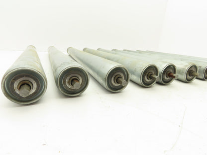 Curve Conveyor Tapered Roller 21"BF Galvanized Steel 7/16" Hex Axle  Lot of 9