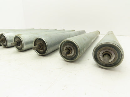 Curve Conveyor Tapered Roller 21"BF Galvanized Steel 7/16" Hex Axle  Lot of 9
