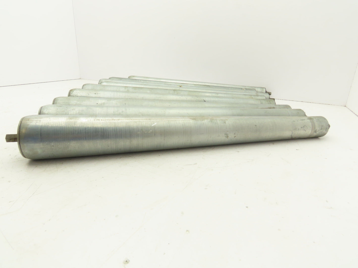Curve Conveyor Tapered Roller 21"BF Galvanized Steel 7/16" Hex Axle  Lot of 9
