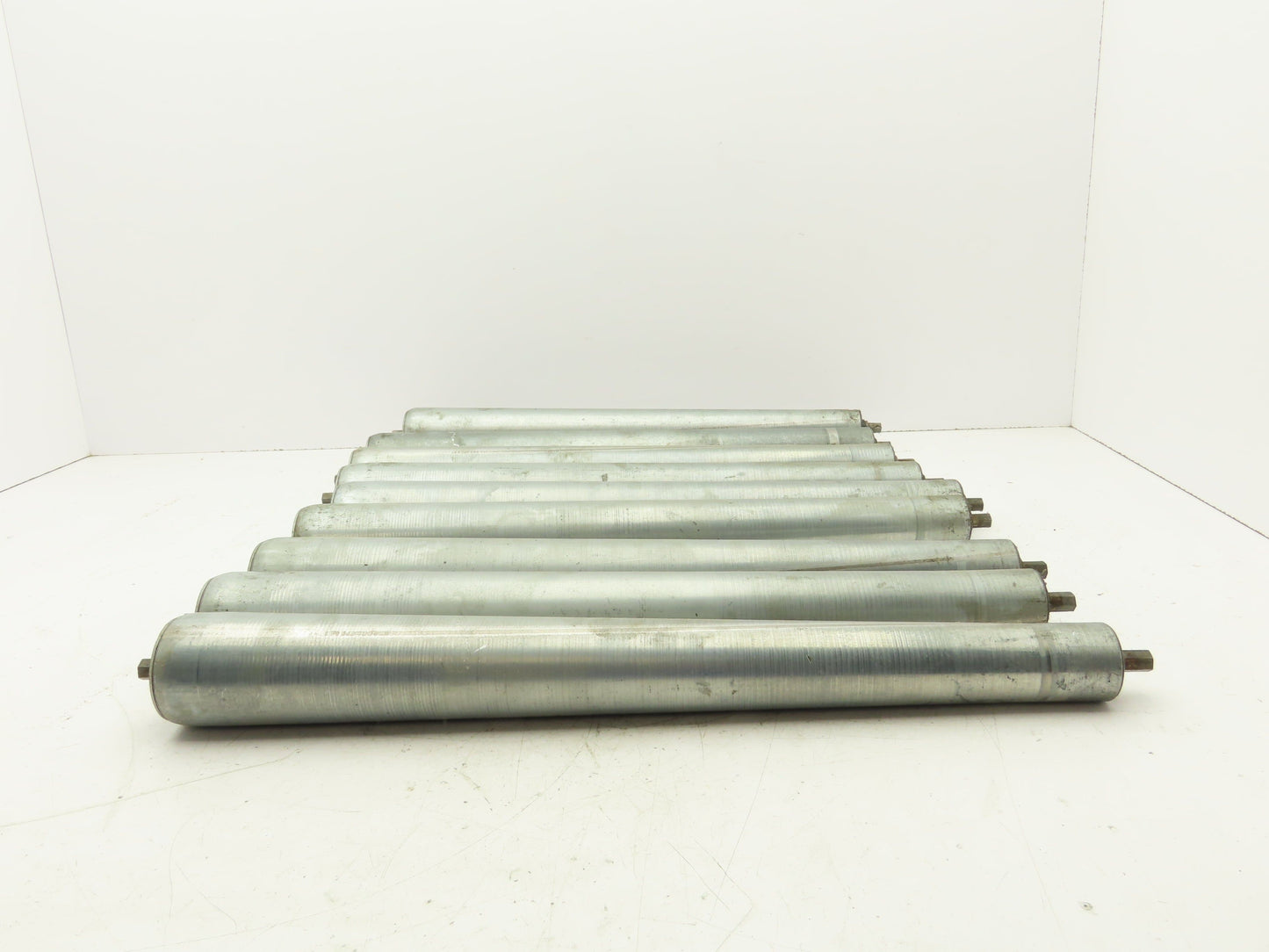 Curve Conveyor Tapered Roller 21"BF Galvanized Steel 7/16" Hex Axle  Lot of 9