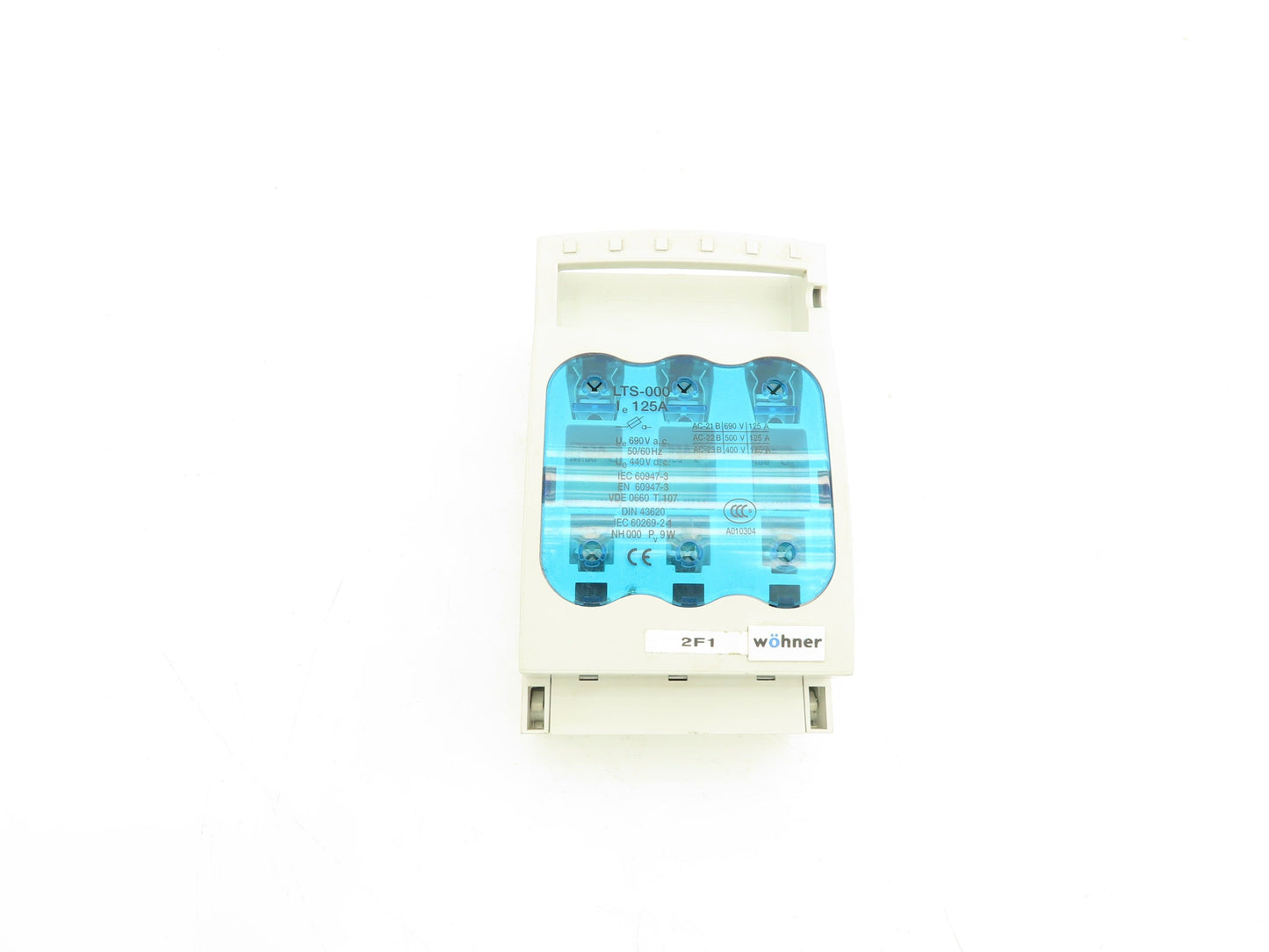 Wohner LTS-000 NH Fuse Switch Disconnector Size 000 125A 3 Pole