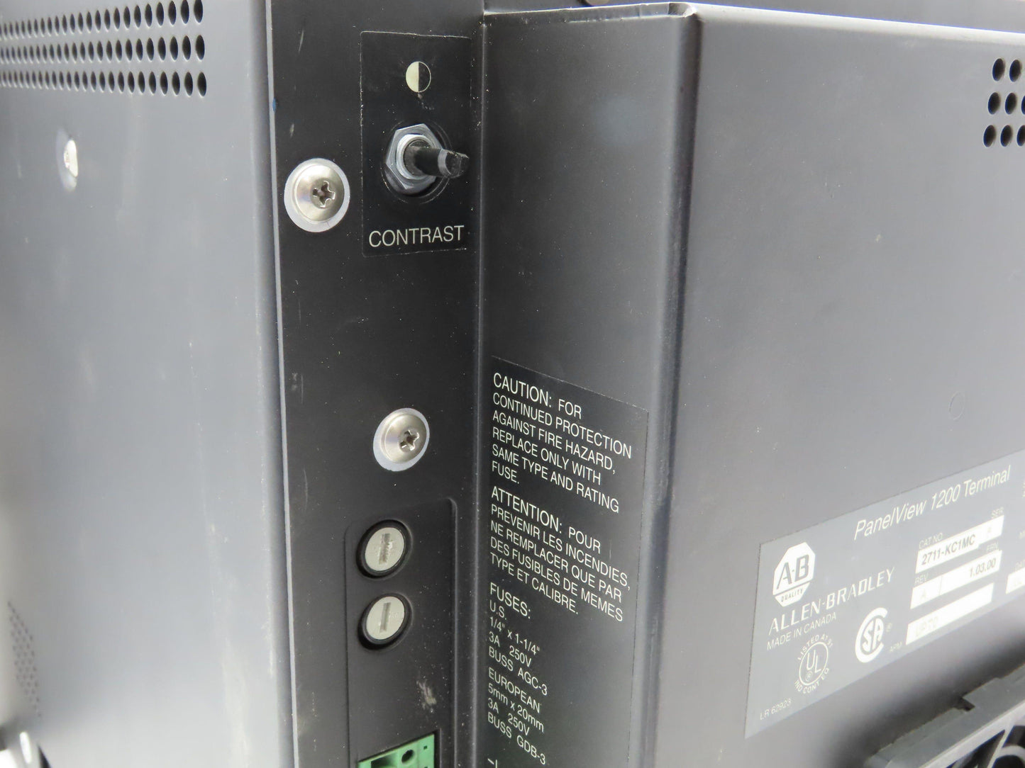 Allen Bradley 2711-KC1MC PanelView 1200 Operator Panel Keypad 12" Color Screen