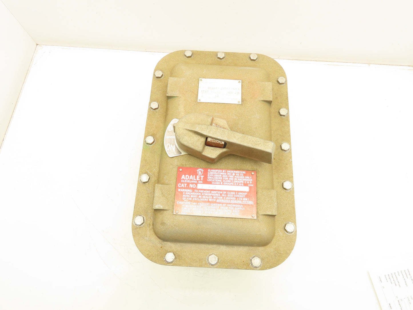 Adalet XCBA-N4-30D-N3-AS1-E Explosion Proof Circuit Breaker Switch Enclosure 30A