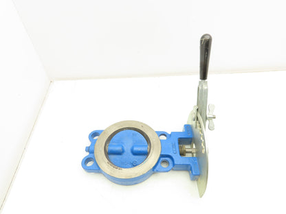 4" Wafer Style Steel Butterfly Valve Metal Seated with Handle