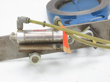 5" Wafer Style Steel Butterfly Valve 24V Pneumatic Solenoid Actuator Assembly