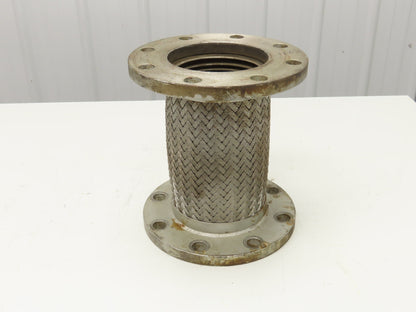 5"x 11" Steel Flanged Stainless Braided Flex Hose Pipe Expansion Joint 8-Bolt