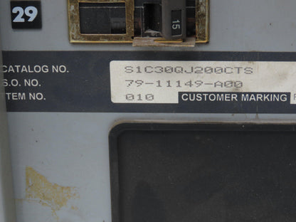 Siemens S1C30QJ200CTS Load Center Panel Board 250A 208Y/120V 3Ph 4W Main Breaker