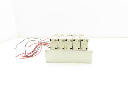 SMC SYJ714-5HZ Pneumatic 5-Station Manifold 3/2 Solenoid Valves 24VDC 1/8" Ports