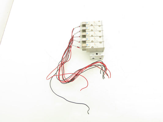 SMC SYJ714-5HZ Pneumatic 5-Station Manifold 3/2 Solenoid Valves 24VDC 1/8" Ports