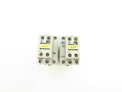 Allen Bradley 100-C30D*00 IEC Contactor 30A 3-Pole 600V 24VDC Coil  Lot of 2
