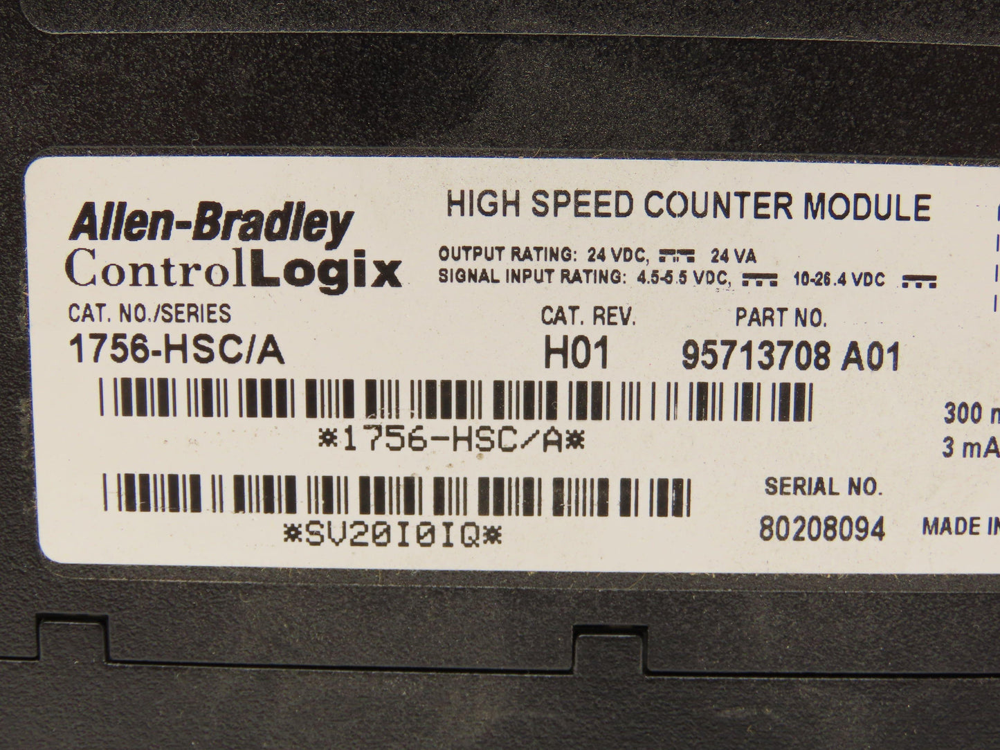 Allen Bradley 1756-HSC/A ControlLogix High Speed Counter Module H01 DC I/O Ser A