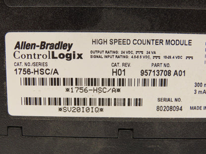 Allen Bradley 1756-HSC/A ControlLogix High Speed Counter Module H01 DC I/O Ser A