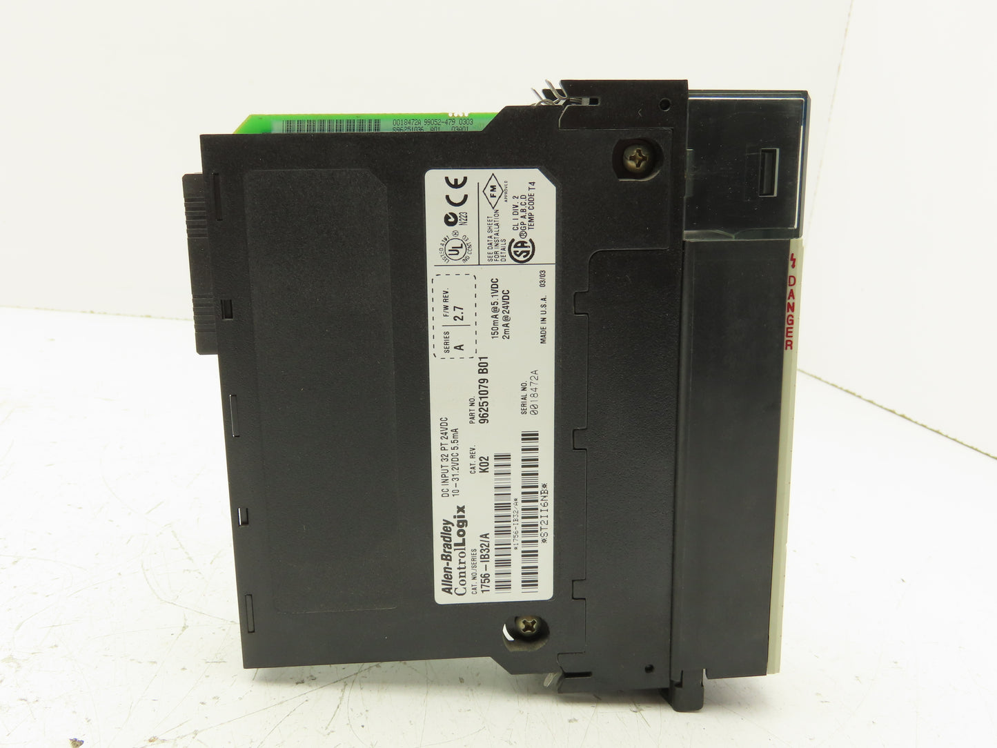 Allen Bradley 1756-IB32/A ControlLogix Input Module K02 32 Point 24VDC Ser.A