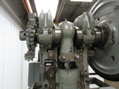 Johnson No 5 Mechanical OBI Punch Press 50 Ton 4" Stroke 10" Throat Bad Motor